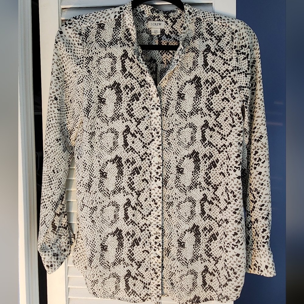 J CREW Snake Print Blouse
